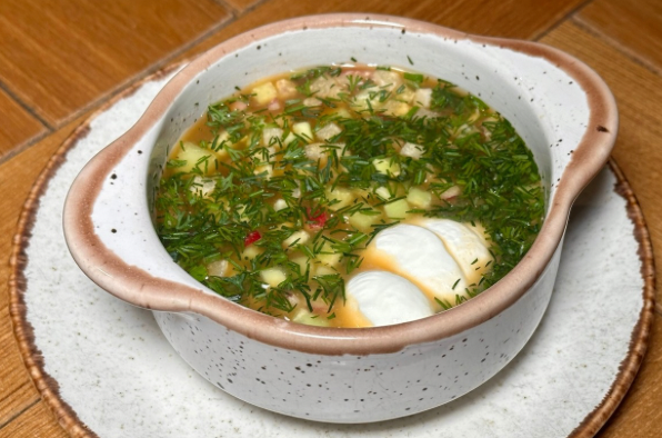 Окрошка с ветчиной