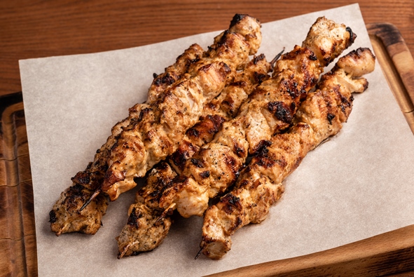 Шашлык из куриного филе готовый